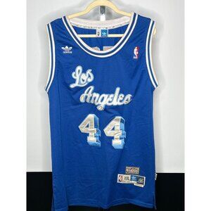 Vintage Adidas Los Angeles Lakers Jerry West Jersey XXL Blue Hardwood Classics N
